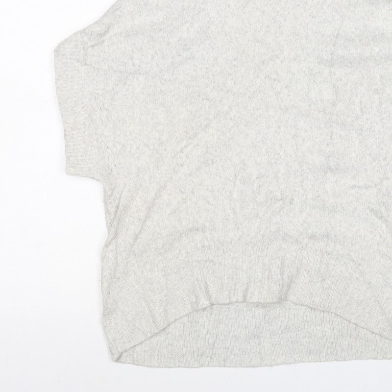 Mint Velvet Women Grey S Sleeveless Roll Neck Wool Blend Jumper