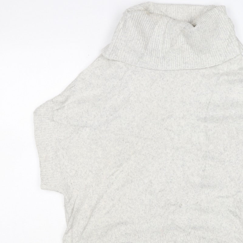 Mint Velvet Women Grey S Sleeveless Roll Neck Wool Blend Jumper