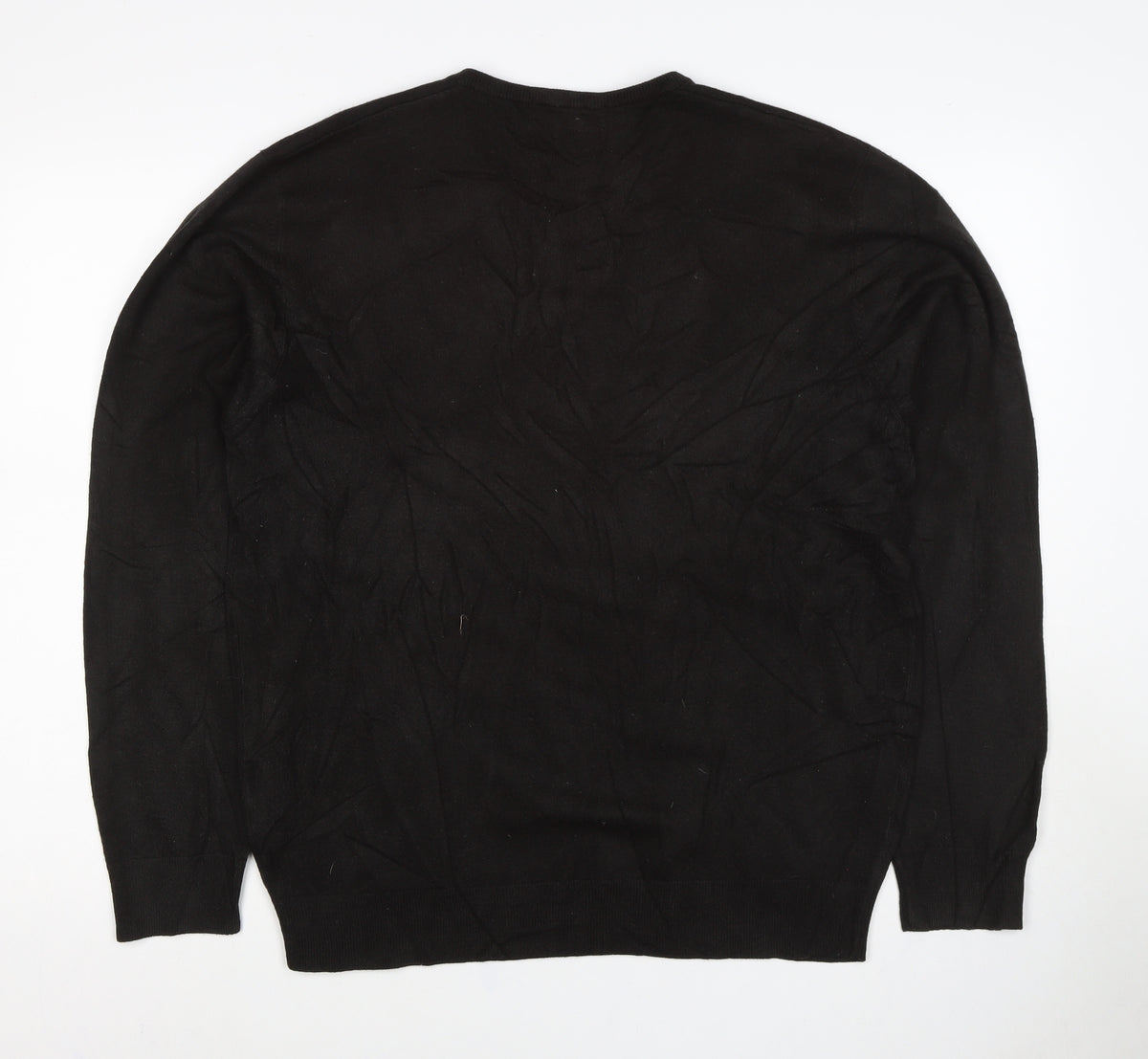 Bosideng Men's Black L V-Neck Acrylic Knit Pullover Jumper