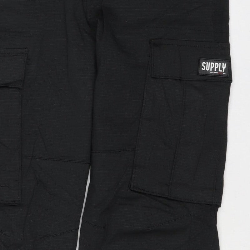 Supply & Demand Men's Black XS Cargo Trousers Drawcord Cuffs
