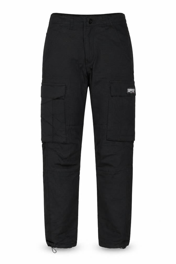Supply & Demand Men's Black XS Cargo Trousers Drawcord Cuffs