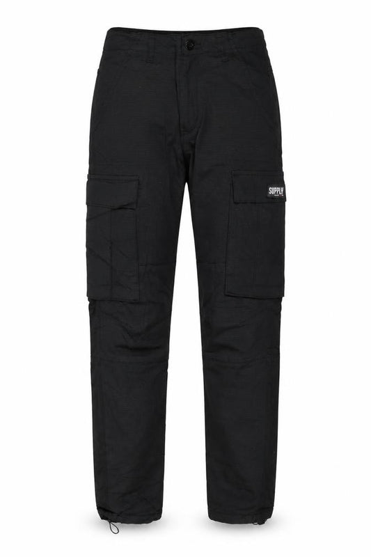 Supply & Demand Men's Black XS Cargo Trousers Drawcord Cuffs
