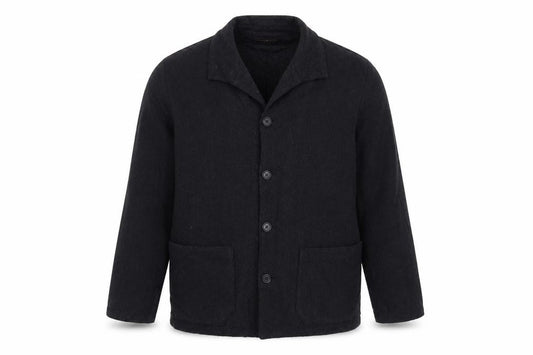 Massimo Dutti Men's Black L Basic Jacket Button Coat Collared