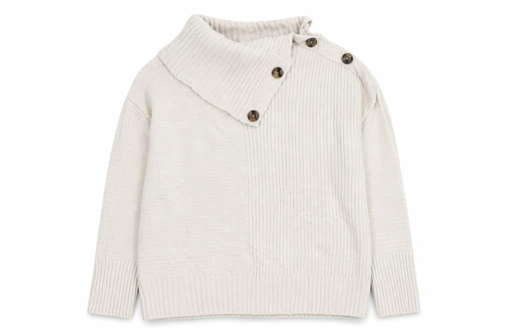 Monsoon Women Ivory L Cowl Neck Cable Knit Button Pullover Jumper