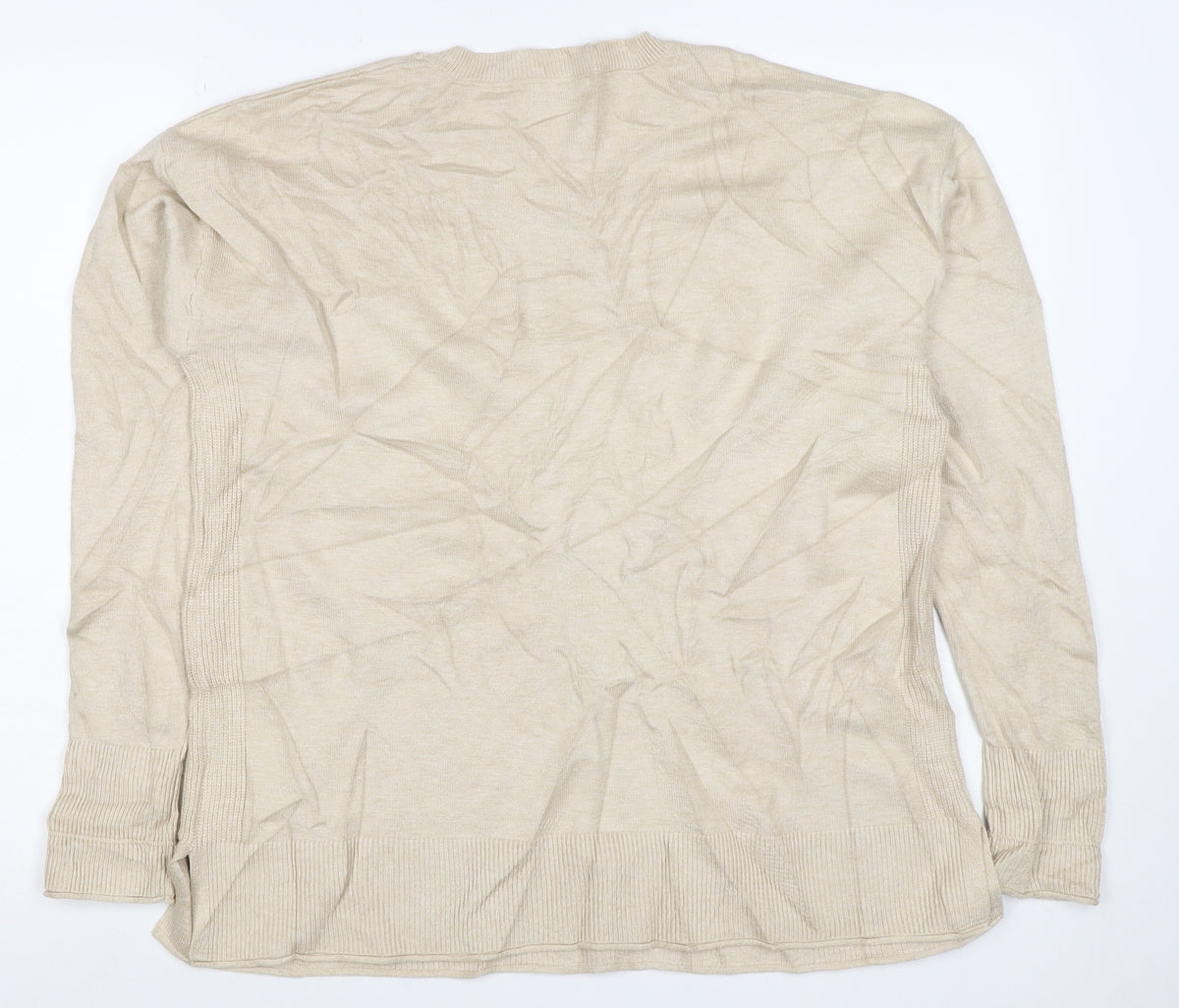 Mudflower Women Ivory UK 12 Pullover Round Neck Long Sleeve Jumper