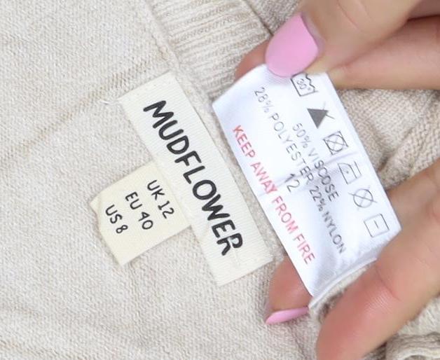 Mudflower Women Ivory UK 12 Pullover Round Neck Long Sleeve Jumper