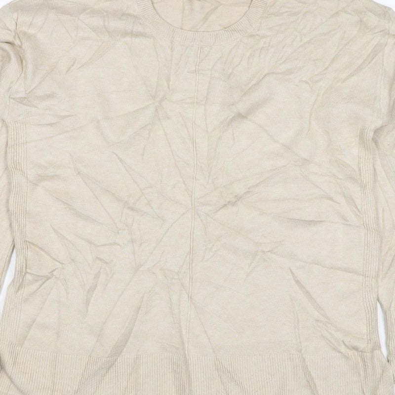 Mudflower Women Ivory UK 12 Pullover Round Neck Long Sleeve Jumper