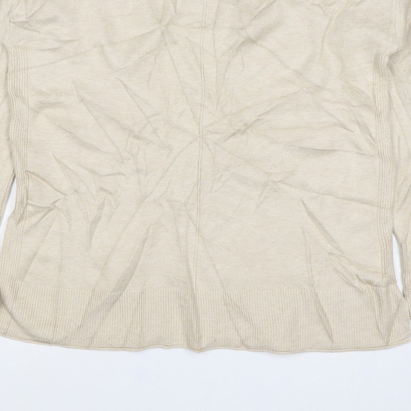 Mudflower Women Ivory UK 12 Pullover Round Neck Long Sleeve Jumper