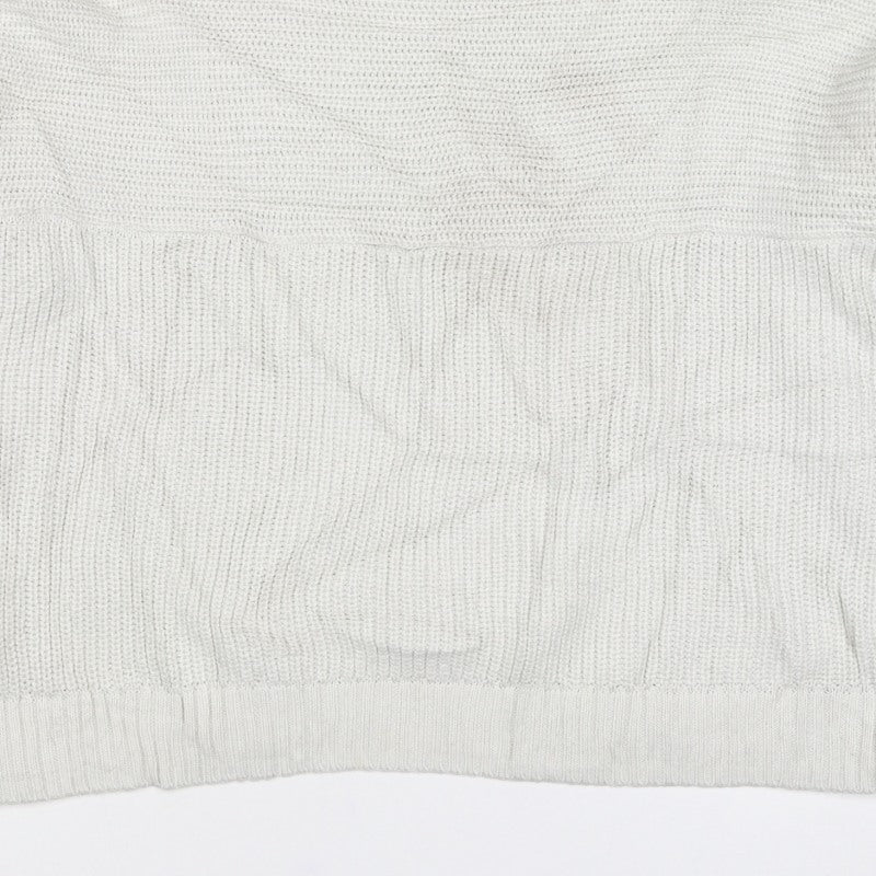 Monki Women Ivory M High Neck Chunky Knit Pocket Pullover Jumper