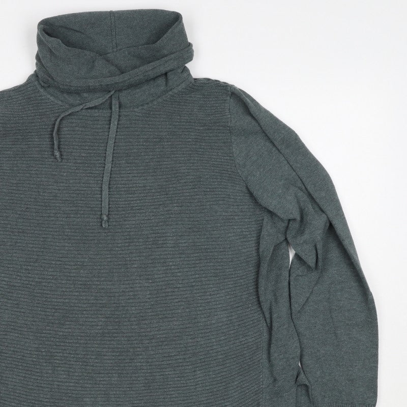 Artisan Women’s Grey XL Cowl Neck Ribbed Knit Pullover Jumper