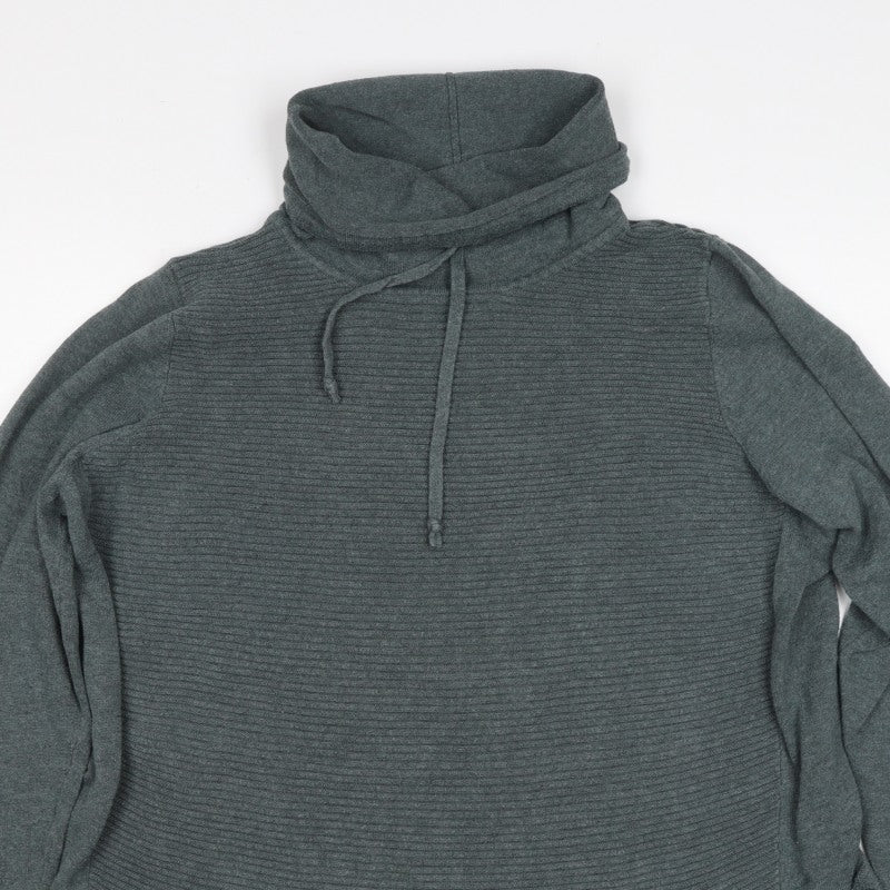 Artisan Women’s Grey XL Cowl Neck Ribbed Knit Pullover Jumper