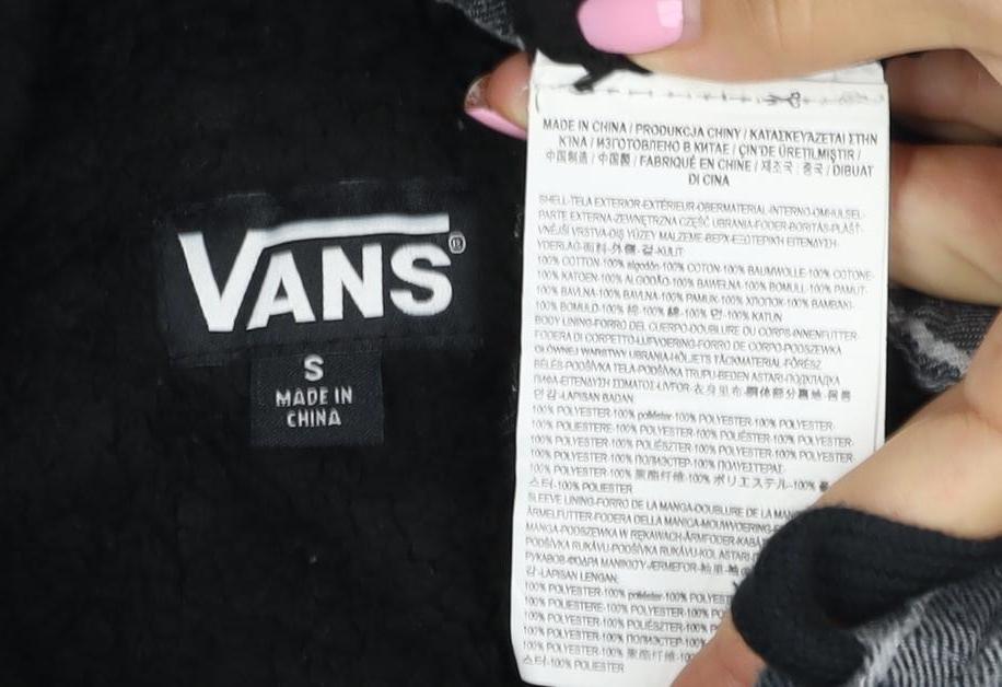 Vans Men’s Grey Plaid Hooded Flannel Lined Jacket Size S
