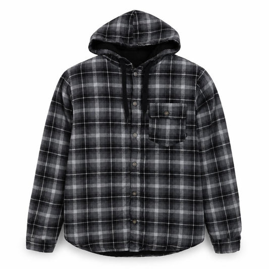 Vans Men’s Grey Plaid Hooded Flannel Lined Jacket Size S