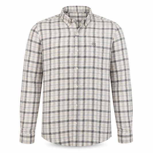 River Island Men’s Grey Check Button-Down Long Sleeve Shirt M