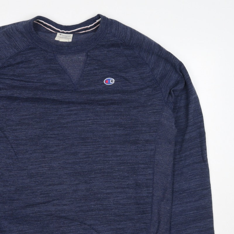 Champion Men’s Blue L Logo Crew Neck Pullover Sweatshirt