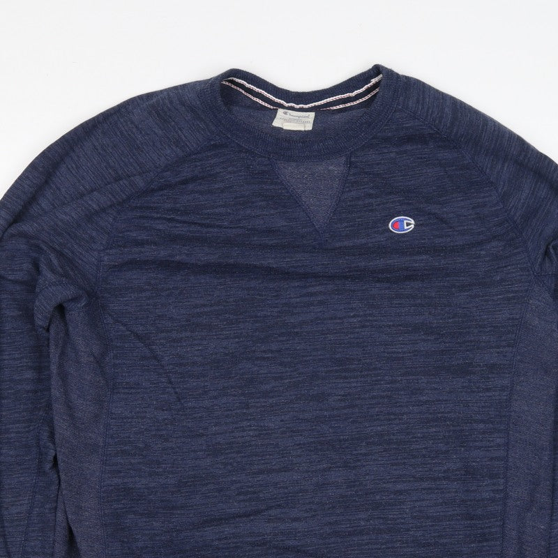Champion Men’s Blue L Logo Crew Neck Pullover Sweatshirt