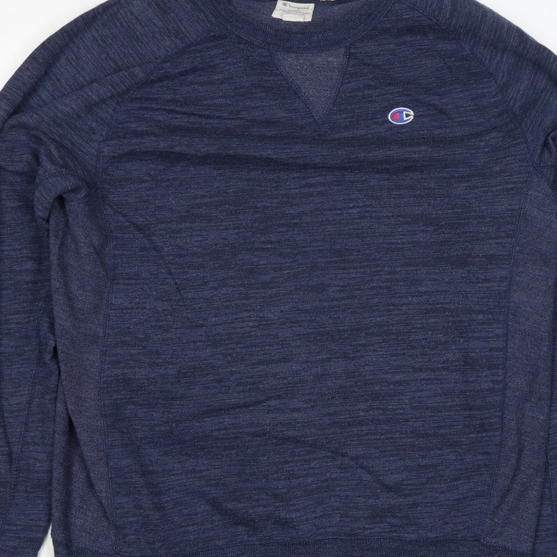 Champion Men’s Blue L Logo Crew Neck Pullover Sweatshirt