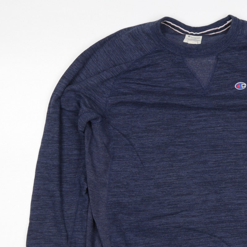 Champion Men’s Blue L Logo Crew Neck Pullover Sweatshirt