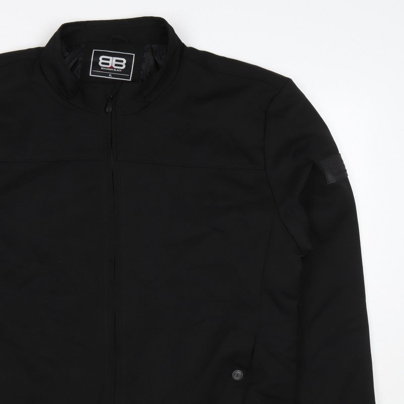 Benjamin Black Men's Black XL Bomber Jacket Full Zip Stand Collar