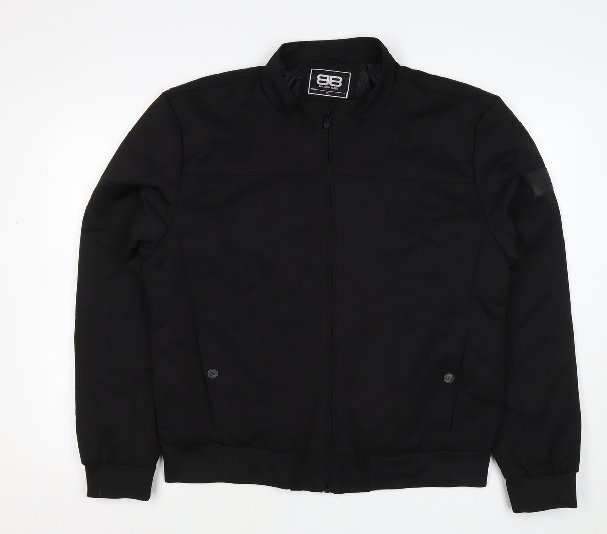 Benjamin Black Men's Black XL Bomber Jacket Full Zip Stand Collar