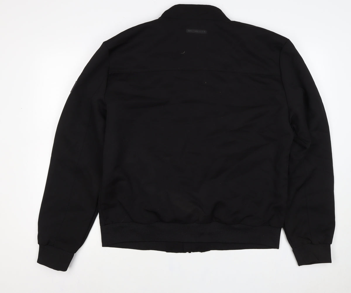 Benjamin Black Men's Black XL Bomber Jacket Full Zip Stand Collar
