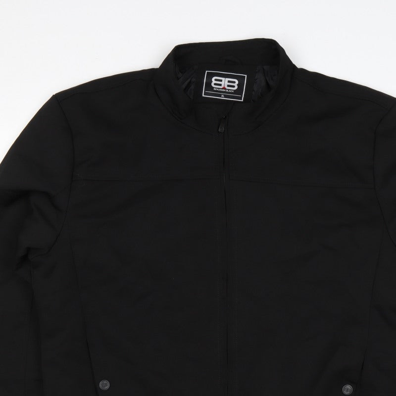 Benjamin Black Men's Black XL Bomber Jacket Full Zip Stand Collar