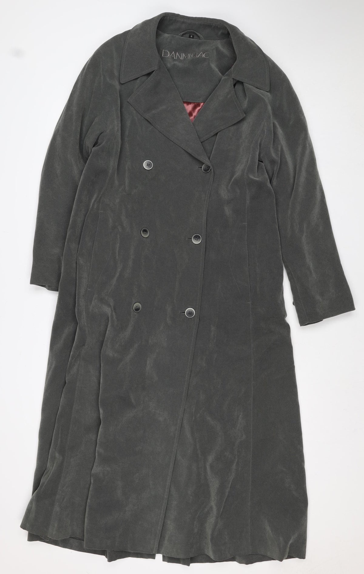 Dannimac Women’s Grey Size S Double-Breasted Long Trench Coat