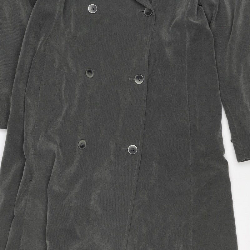 Dannimac Women’s Grey Size S Double-Breasted Long Trench Coat