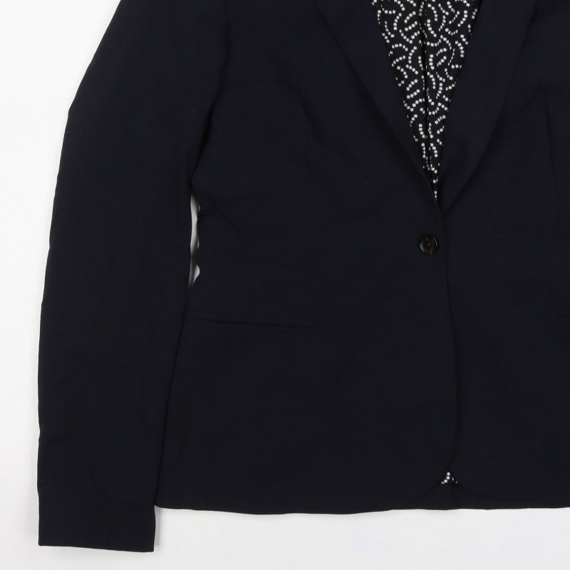 Maison Scotch Women’s Navy Size 2 Single-Breasted Star Lined Blazer