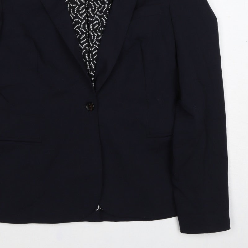 Maison Scotch Women’s Navy Size 2 Single-Breasted Star Lined Blazer