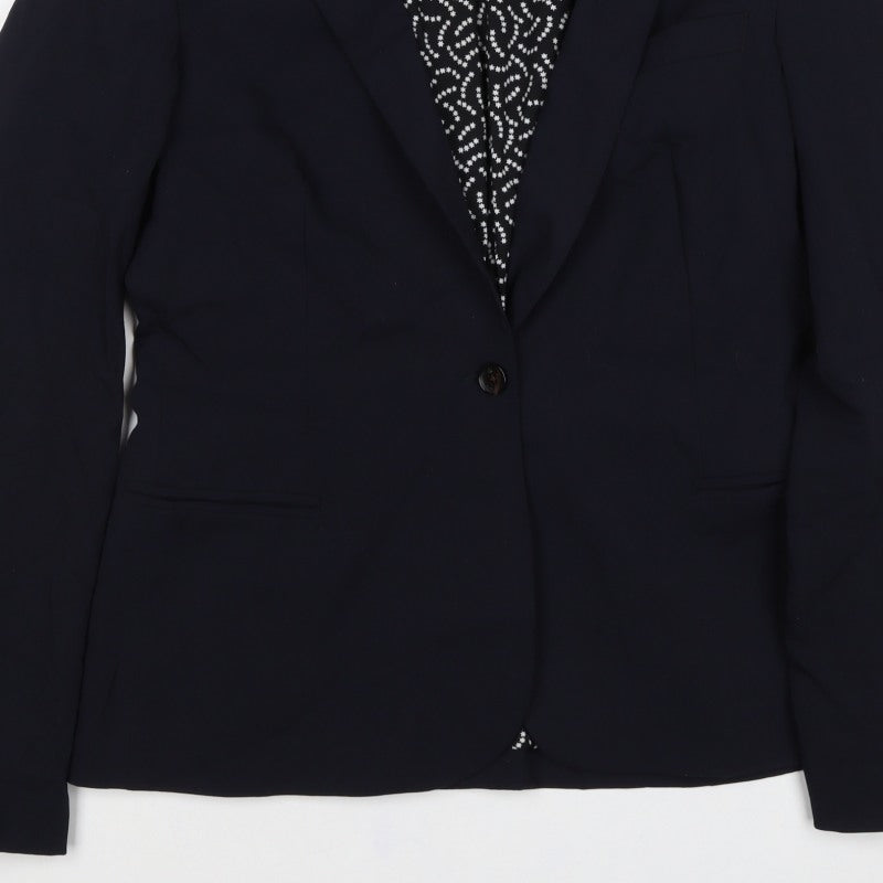 Maison Scotch Women’s Navy Size 2 Single-Breasted Star Lined Blazer