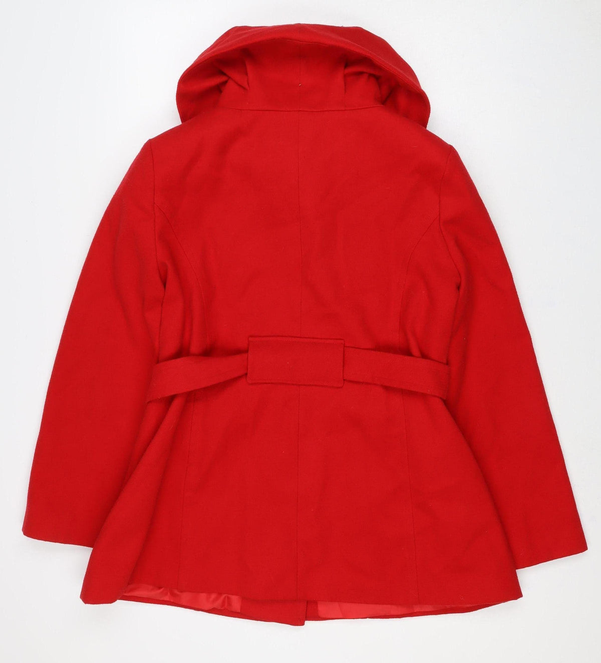 Soon Women’s Red Size 18 Belted Button Overcoat Long Sleeve