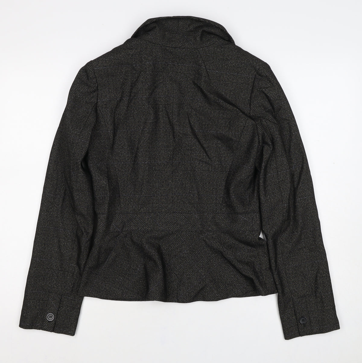 MNG Suit Women’s Black Check Blazer UK 14 Single-Breasted Lined