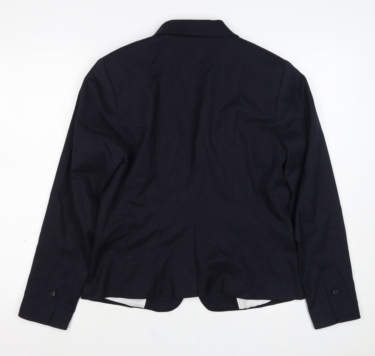 H&M Women’s Navy Blue UK 16 One Button Lined Tailored Blazer