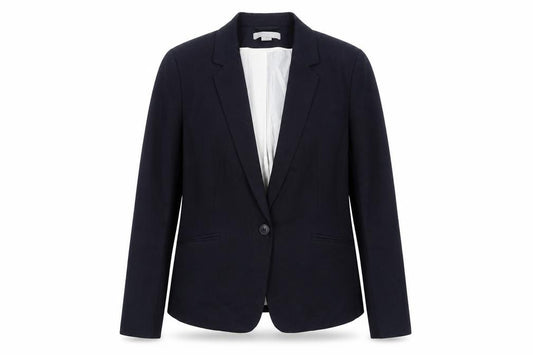 H&M Women’s Navy Blue UK 16 One Button Lined Tailored Blazer
