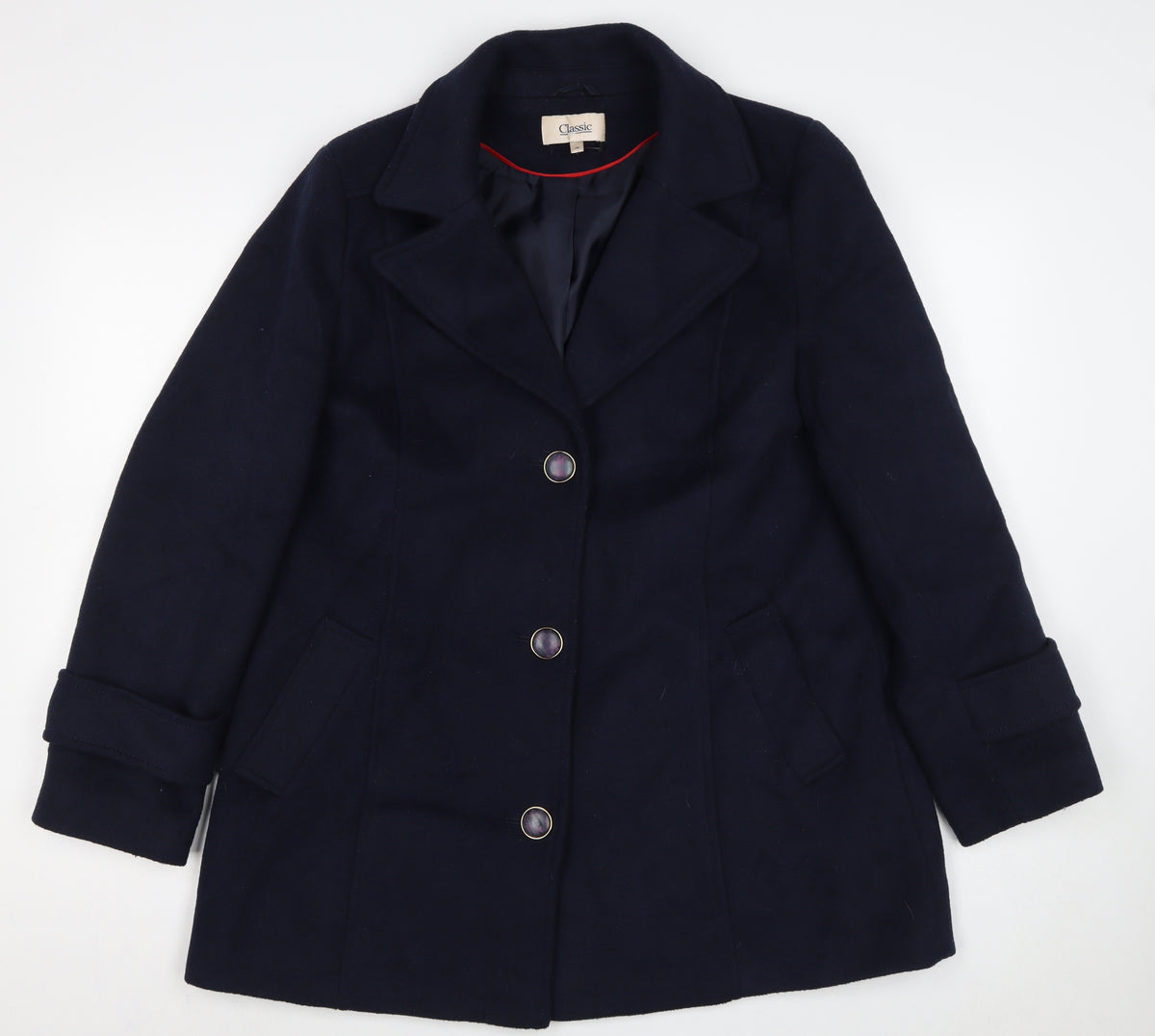 Marks & Spencer Classic Women’s Navy UK 16 Wool Blend Pea Coat