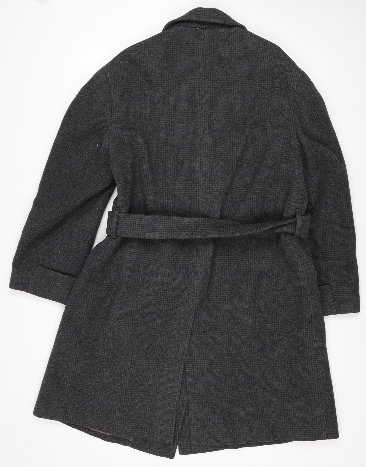 Massimo Testuto Women’s Grey UK 16 Wool Belted Long Overcoat