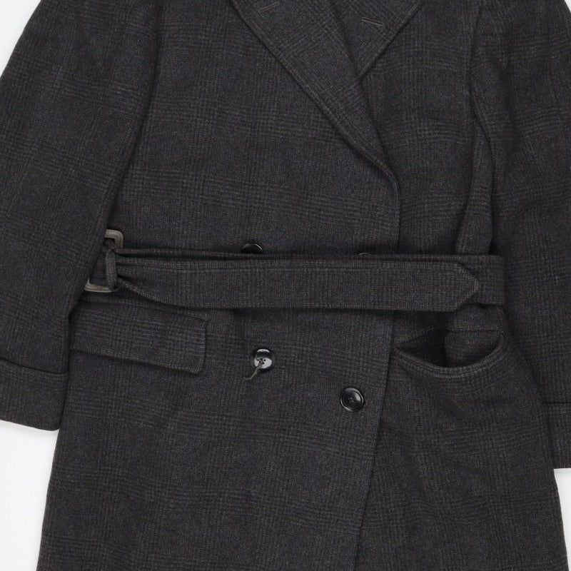 Massimo Testuto Women’s Grey UK 16 Wool Belted Long Overcoat
