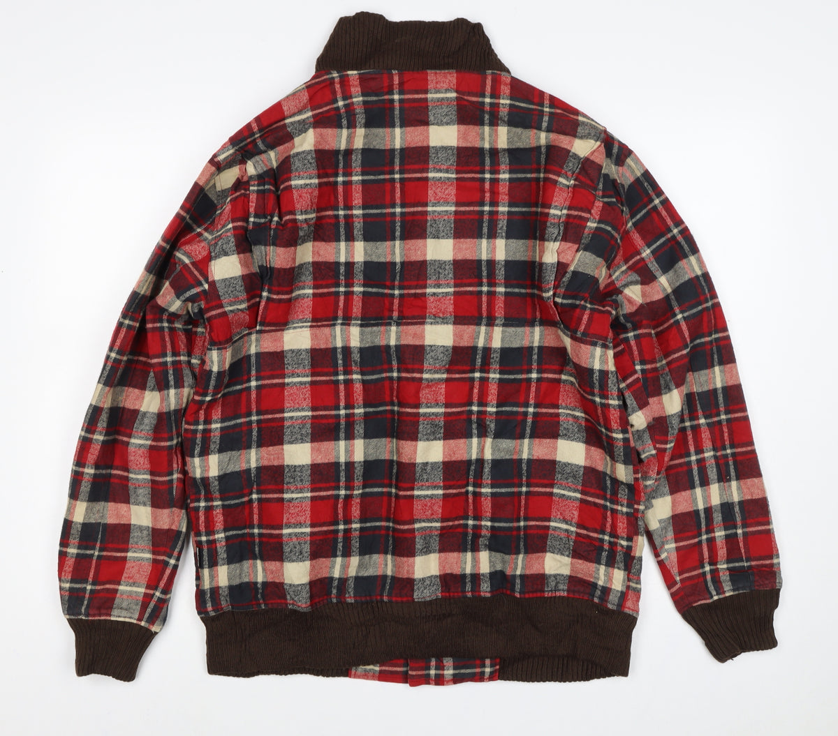 Woolrich Men's Red Plaid Medium Lined Button Outdoor Jacket