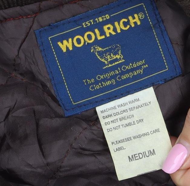 Woolrich Men's Red Plaid Medium Lined Button Outdoor Jacket