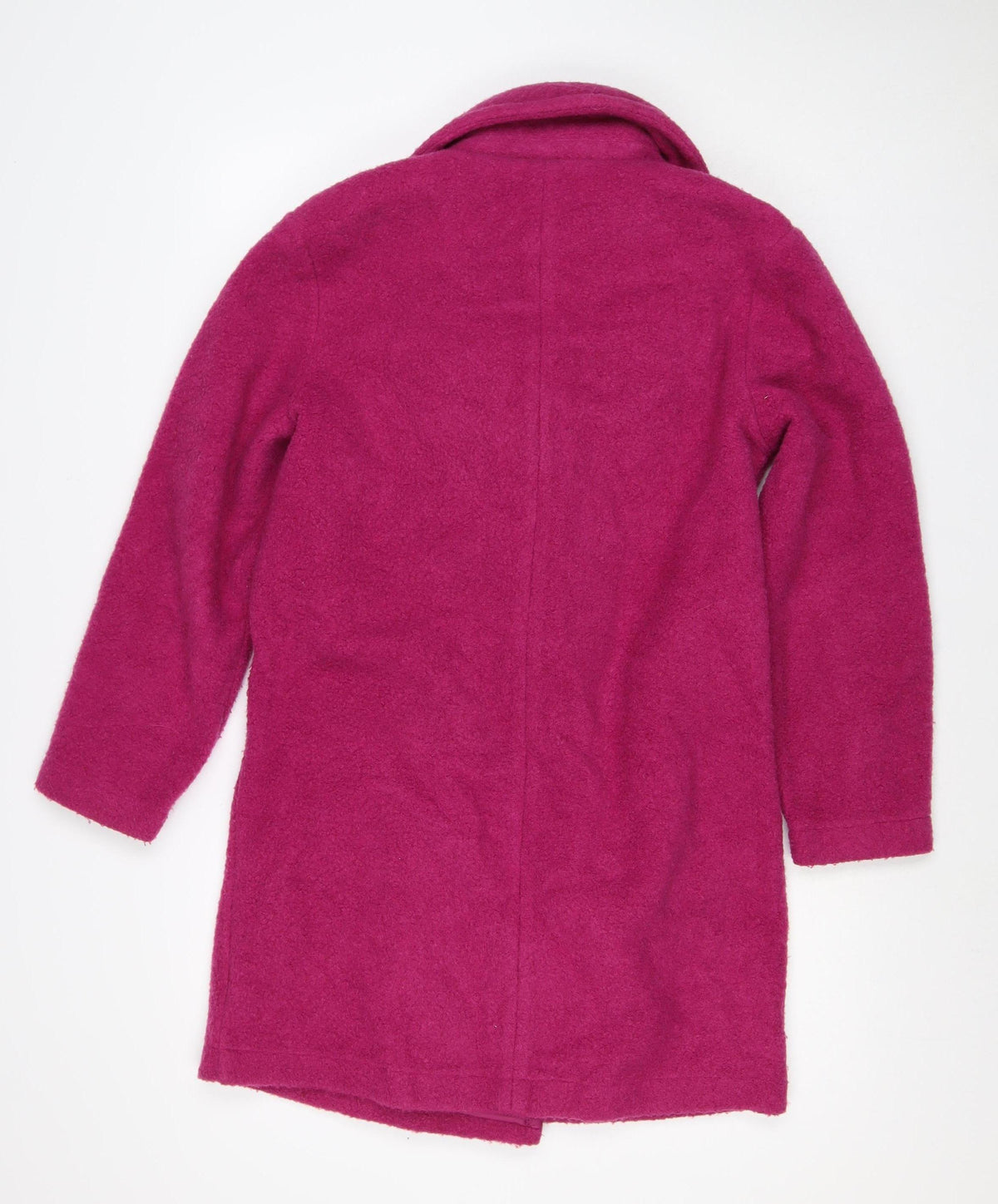 TU Women’s Pink Size S Double-Breasted Pea Coat Fleece Button Jacket