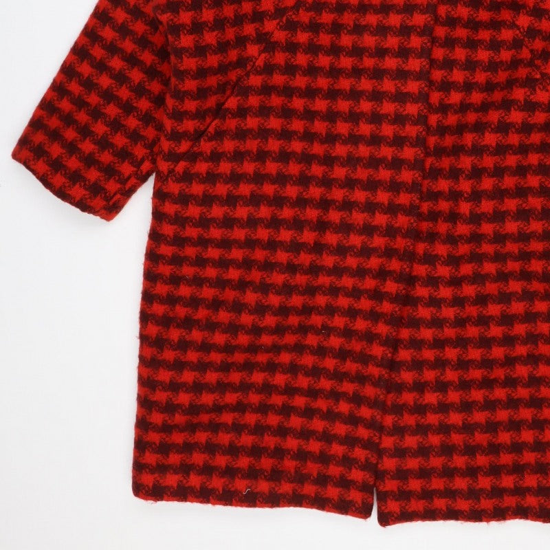 Loulu et Tu Women’s Red Black Wool Check Jacket UK 12 Short