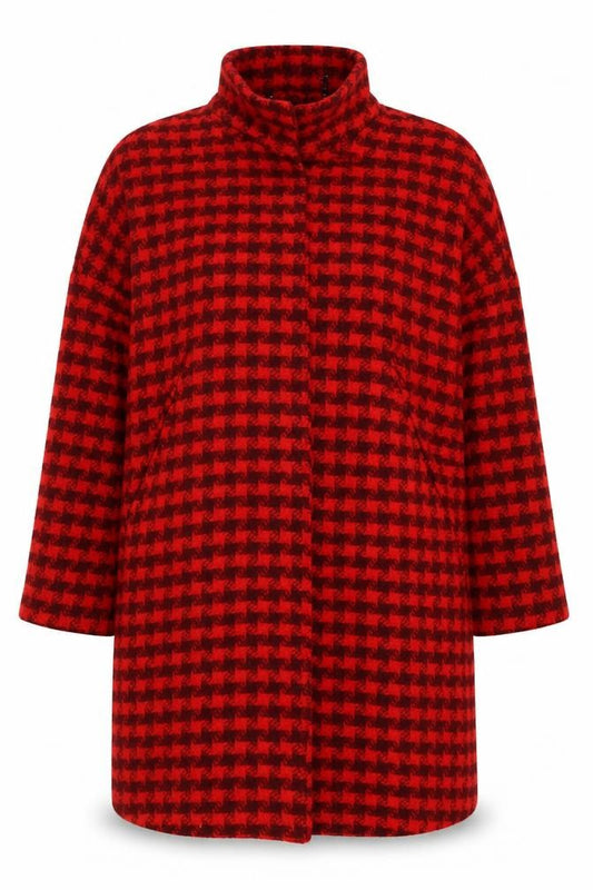 Loulu et Tu Women’s Red Black Wool Check Jacket UK 12 Short