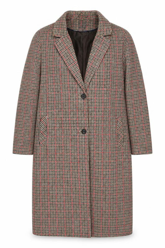 Primark Women’s Multicoloured Check Tweed Overcoat UK 14 Long