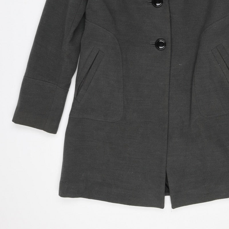 Roman Women Grey S Long Single-Breasted Tailored Overcoat Lined