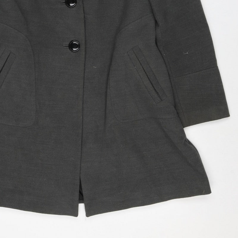 Roman Women Grey S Long Single-Breasted Tailored Overcoat Lined