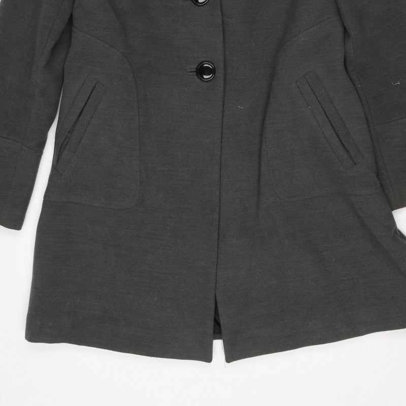Roman Women Grey S Long Single-Breasted Tailored Overcoat Lined