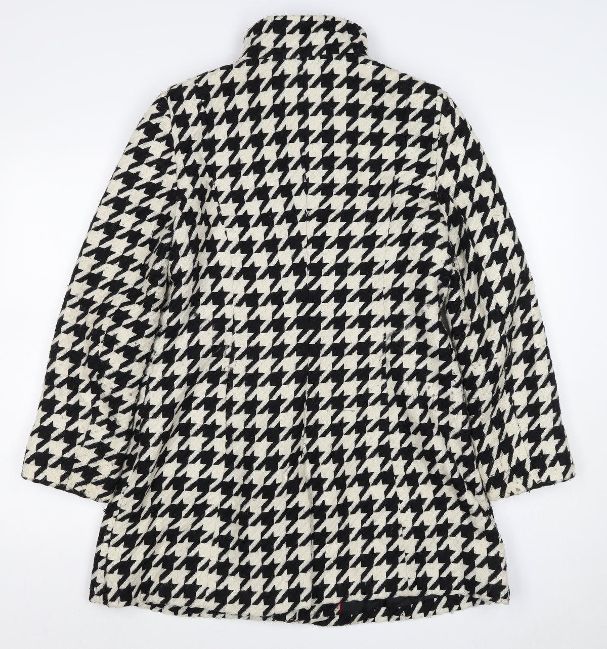Monari Women’s Black Ivory Houndstooth Button Coat UK 10