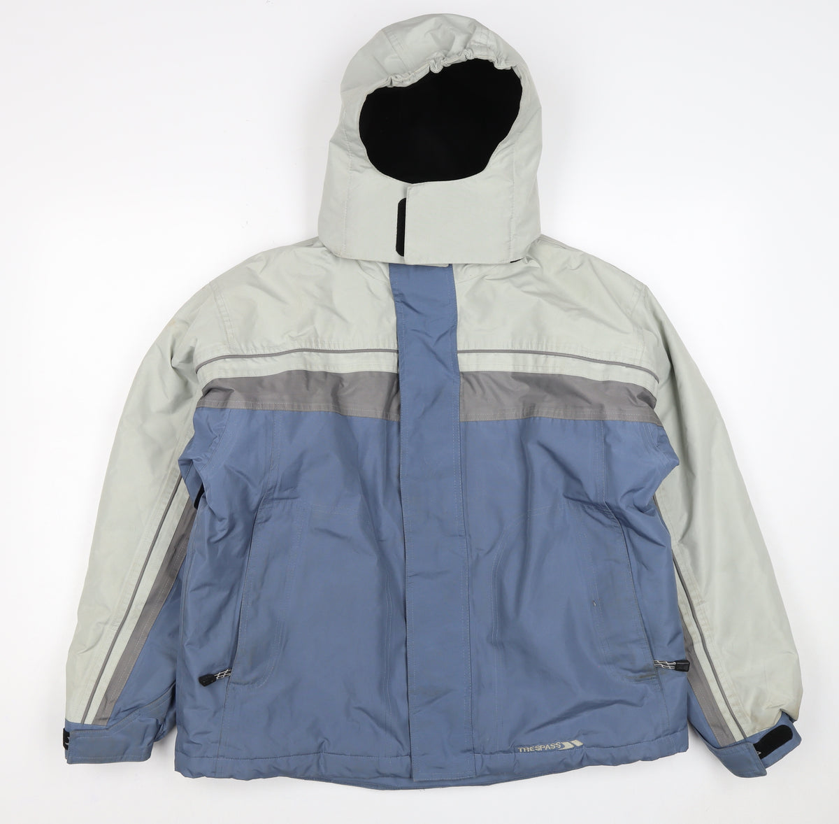 Trespass Boys Blue Grey 15-16 Years Ski Jacket Hooded Waterproof