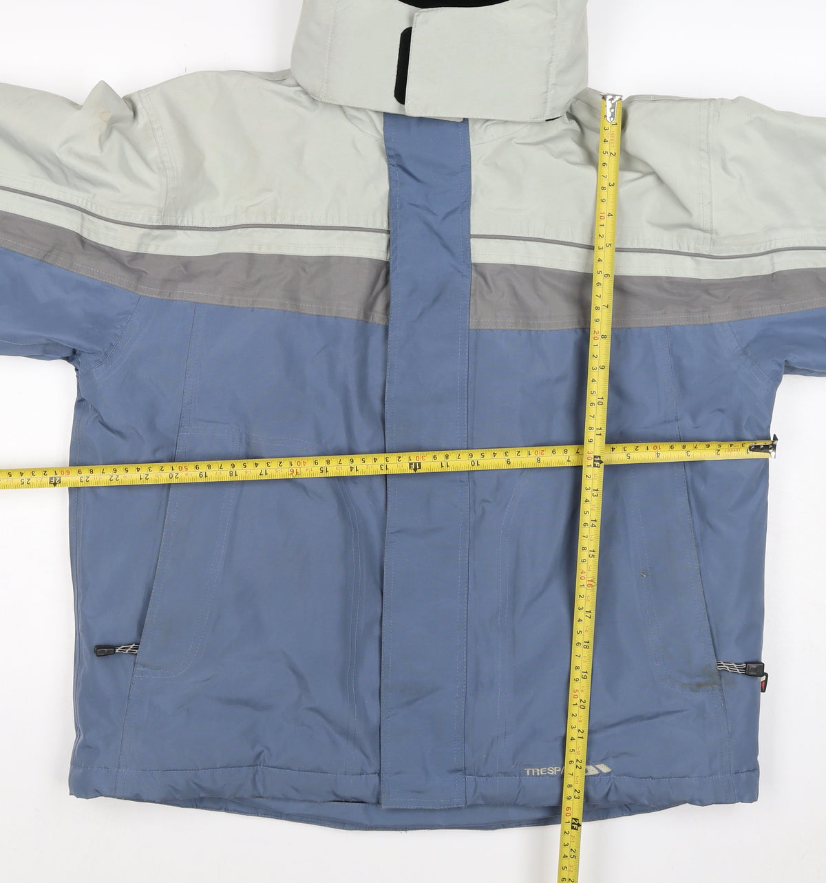 Trespass Boys Blue Grey 15-16 Years Ski Jacket Hooded Waterproof